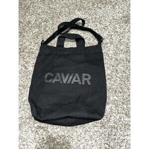 Baggu Caviar "Hallo!" Recycled Cotton Black Tote Bag